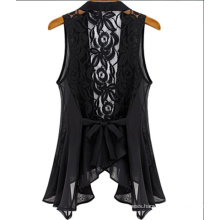 Fashion Sleeveless Chiffon Lace Women Vest Coat (PS9075)